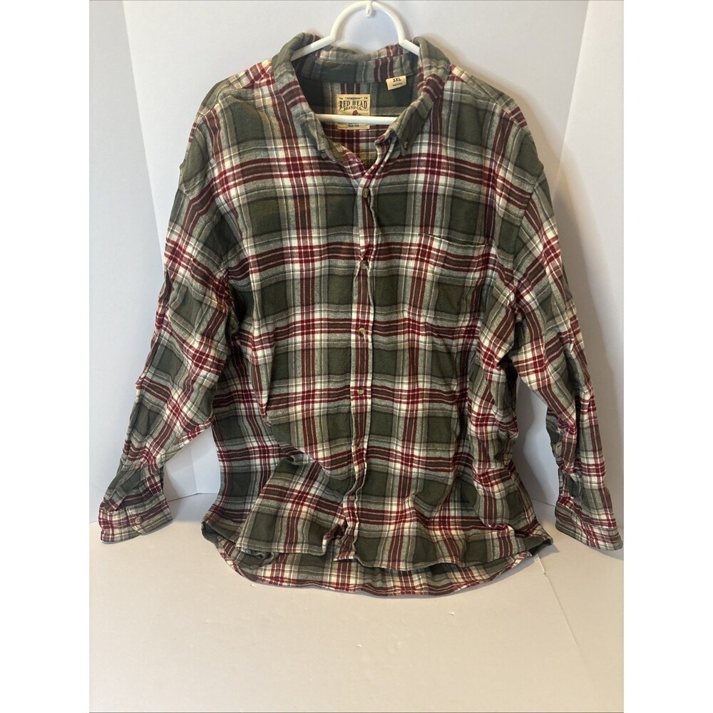 Redhead Flannel Shirt, Men's Long Sleeve Brushed Button Up 3XL
